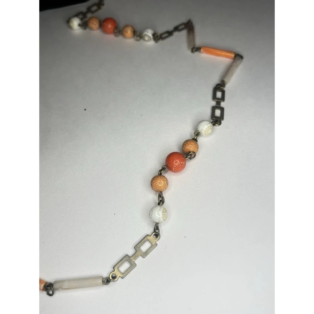 Vintage Mod Lucite Acrylic Bead Opera Necklace 46